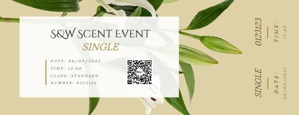 perfume, store, club, Summer Scent Event Ticket Template