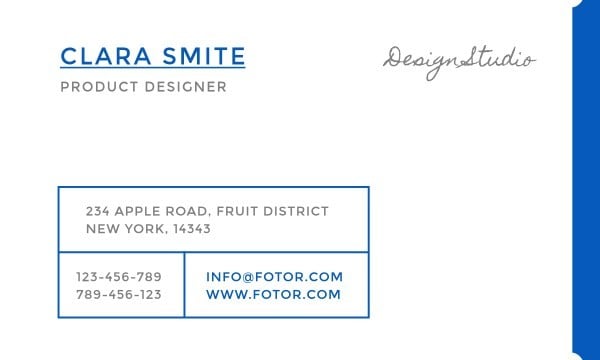 Blue Design Studio Business Card