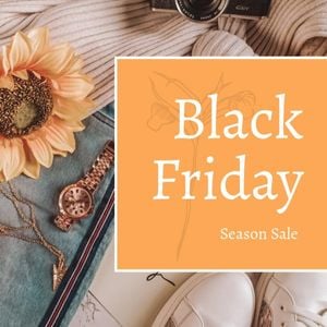 promotion, discount, social media, Yellow Season Sale Black Friday Sale Instagram Ad Template