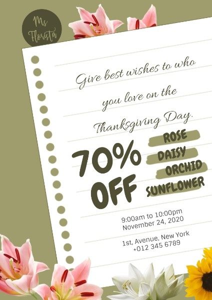 florists, promotions, events, Black Friday Flower Special Offer Poster Template
