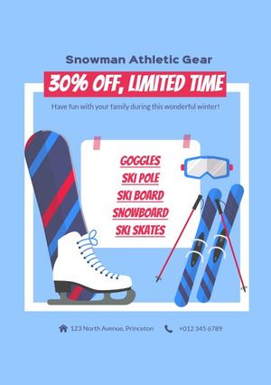 shop, shopping, sports, Snowman Athletic Gear  Discount Flyer Template