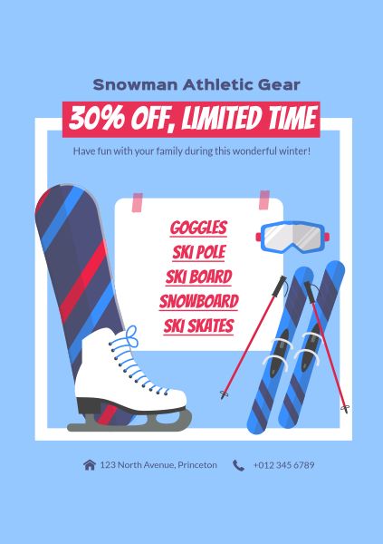 Snowman Athletic Gear  Discount Flyer