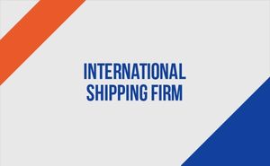 Blue Orange Gray Simple Shipping Firm Business Card