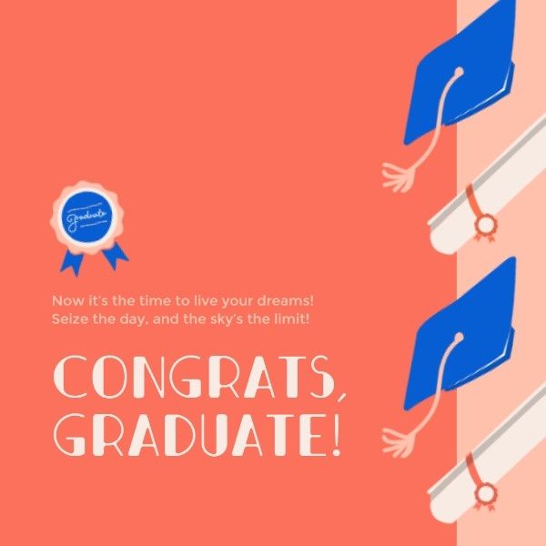 congrats, graduate, education, Graduation Celebration Instagram Post Template