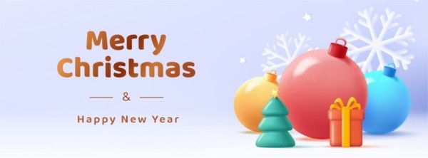 丰富多彩的 3d 插图圣诞快乐 Facebook封面