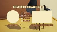 end cards, furniture, photo, Brown Vintage Chair Video Subscribe Youtube End Screen Template