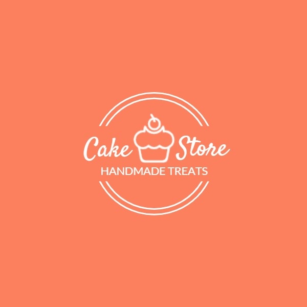 Orange Cake Store Icon Logo