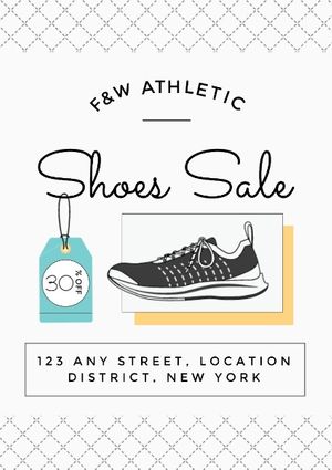 sports shoes, promotion, discount, Simple Sport Shoe Sales Poster Template