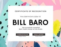 certificate of recognition, course certificate, course, Colorful Recognition Certificate Template