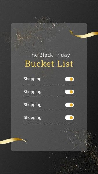 e-commerce, online shopping, promotion, Black Friday Bucket List Instagram Story Template