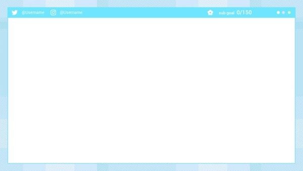 Blue Twitch Cute Overlay Banner Twitch Webcam Overlay