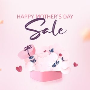 mothers day, mother day, promotion, Pastel Pink Illustration Mother's Day Sale Instagram Post Template