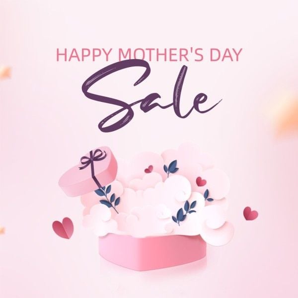Pastel Pink Illustration Mother's Day Sale Instagram Post