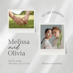 engagement, save the date, bride, White Elegant Wedding Ceremony Invitation Instagram Post Template