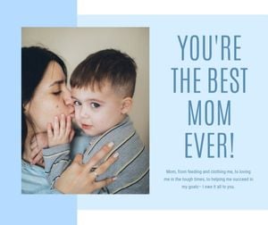 mother's day, greeting, celebration, Blue You Are The Best Mom Facebook Post Template