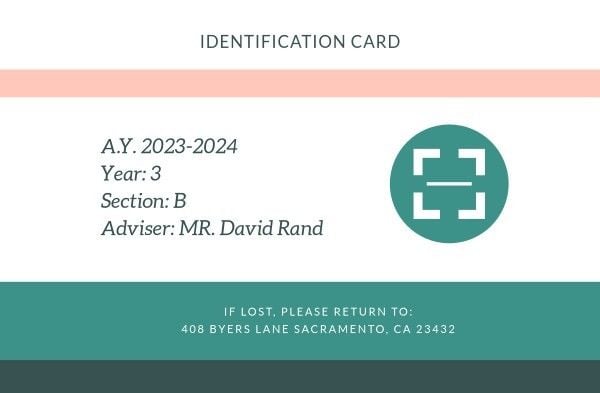University Identification Card ID Card
