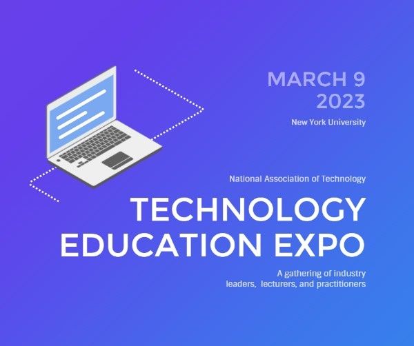 technological, conference, meeting, Cute Technology Education Expo Facebook Post Template