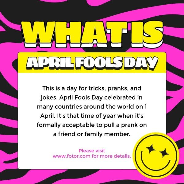 april fools' day, event, celebration, Pink Abstract  What Is April Fools Day Instagram Post Template