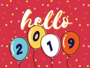 greeting, new start, new year, Hello 2019 Card Template