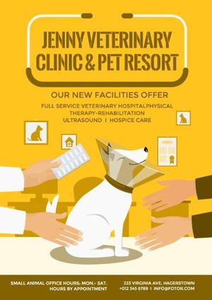 animal, animal hospital, hospital, Veterinary Clinic And Pet Resort Poster Template