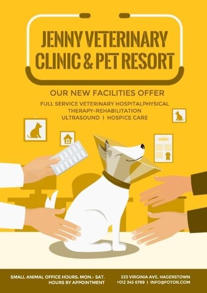 兽医诊所和宠物度假村 英文海报