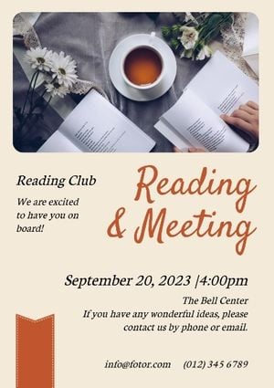 Yellow Reading And Meeting Flyer Poster Template and Ideas for Design |  Fotor