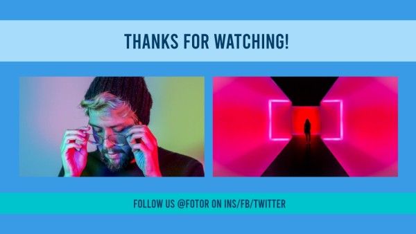 cyberpunk, youtube end screen, end cards, Blue Gradient Electronic Video Youtube Thumbnail Template