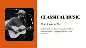 classical music, education, life, Red Classical Jazz Guitar Music Presentation Template