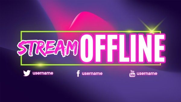 leave, stream, gaming, Gradient Cool Twitch Offline Twitch Offline Banner Template