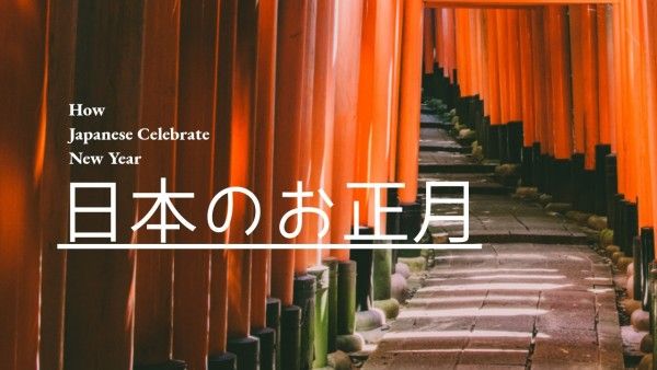 japan, japanese, katakana, Red New Year Celebration Youtube Thumbnail Template