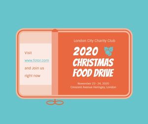 merry christmas, holiday, charity, Christmas Food Drive Facebook Post Template