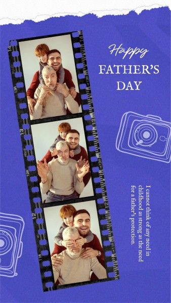 father's day, dad, wish, Purple Sweet Happy Fathers Day Photo Collage 9:16 Template