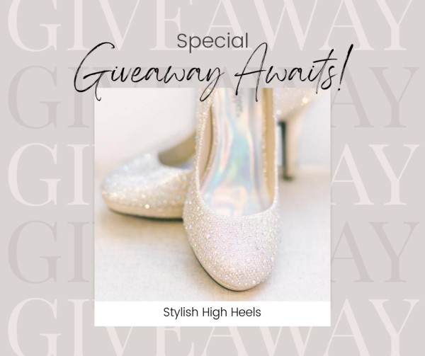 Beige Stylish High Heels Giveaway Time Facebook Post