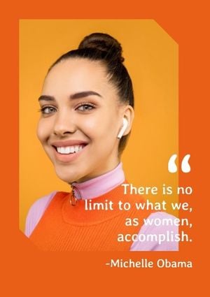 woman right, euqal, rights, Orange Women Power Quote Poster Template