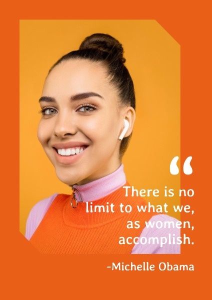 woman right, euqal, rights, Orange Women Power Quote Poster Template
