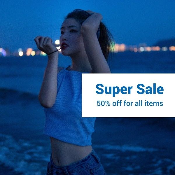 store, shop, discount, Blue Style Online Sale Ads Instagram Post Template