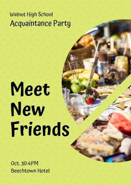school, student, parties, Meet New Friends Acquaintance Party Invitation Template