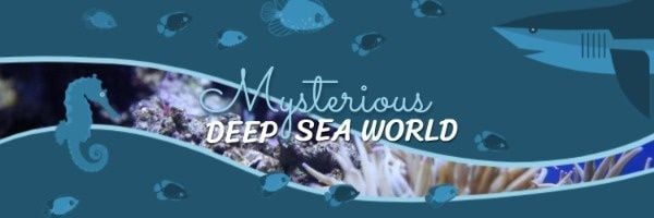 ocean, sea, marine, Underwater Banner Twitter Cover Template