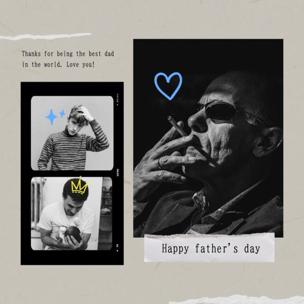 Khung phim màu nâu đậm Ảnh ghép Ngày của Cha