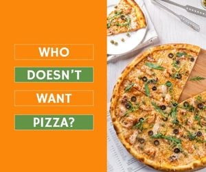 facebook ad, advertisement, ads, Orange Pizza Menu Facebook Post Facebook Post Template