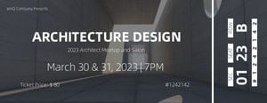building, engineering, civil engineering, Black Architecture Design Meeting Ticket Template