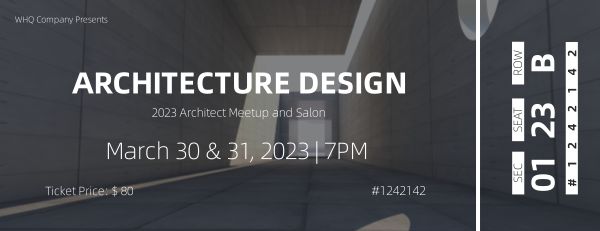 Black Architecture Design Meeting Ticket Ticket
