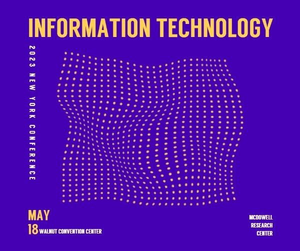 techonology, science, conference, Purple Information Technology Meeting Facebook Post Template