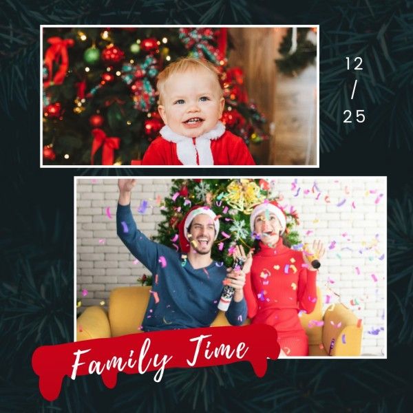 friend, happy, holiday, Family Christmas Photo Collage (Square) Template