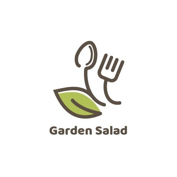 salad, diet, knife and fork, Simple Healthy Food Restaurant Logo Template