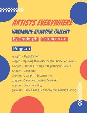 party, event, artist, Handmade Artwork Gallery Program Template
