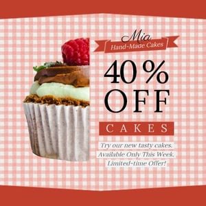 cakes, life, business, Pink Cake Discount Sale Instagram Post Template
