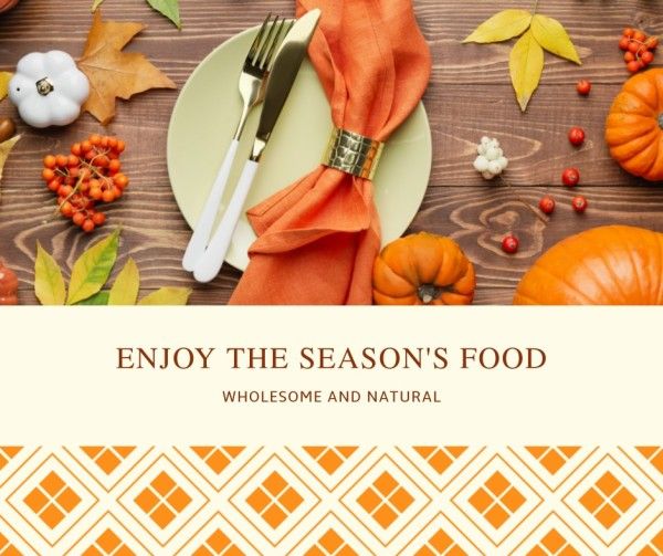 fall, season, fork, Autumn Pumpkin Facebook Post Template