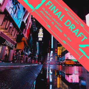 cyberpunk, street, new york, Red Final Draft Album Launch Album Cover Template