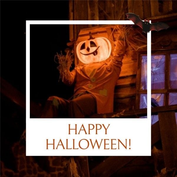 social media, festival, halloween, Black Holloween Pumpkin Smile Trick Instagram Post Template